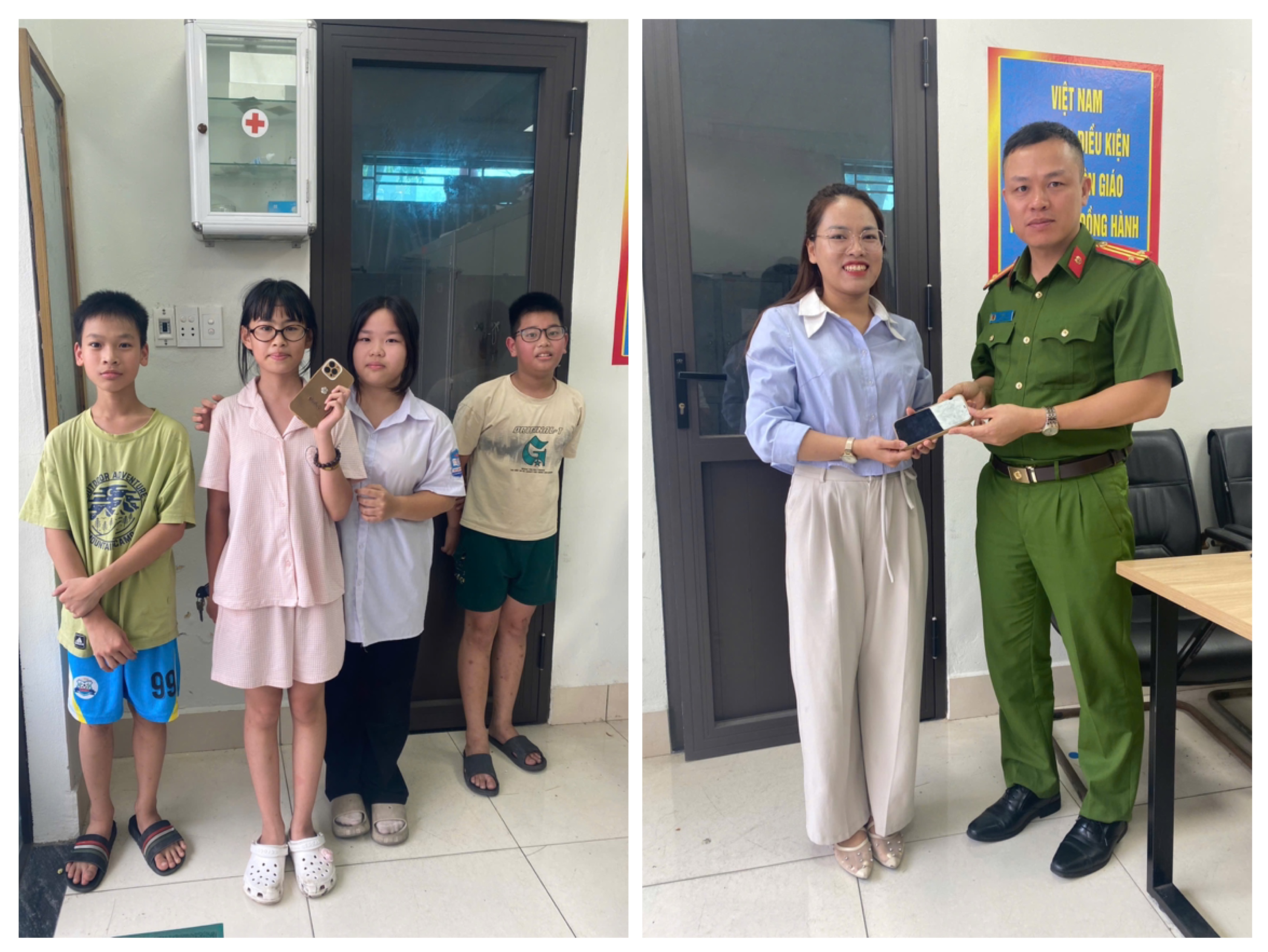 05 học sinh nhặt được của rơi, trả lại người đánh mất tại phường Thành Đông